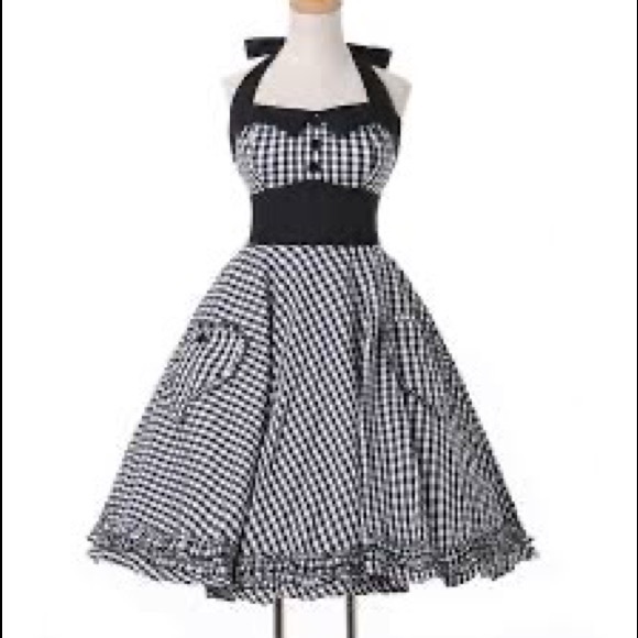 Hell Bunny Dresses & Skirts - Hell Bunny Vixen Black Plaid Retro Swing Dress